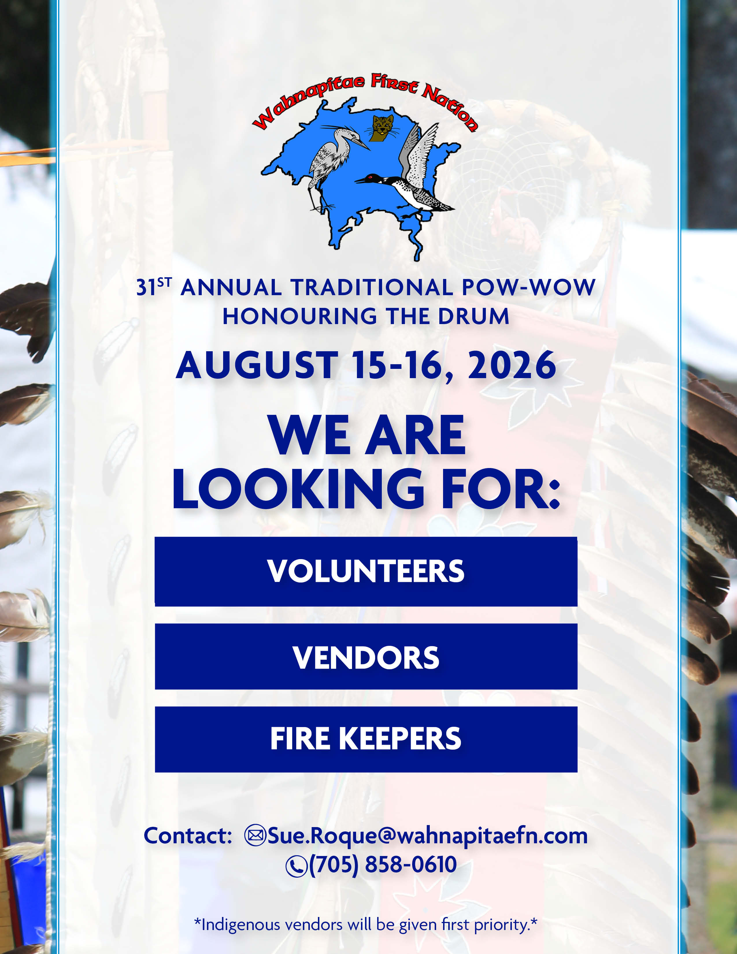 volunteers needed powwow may2026